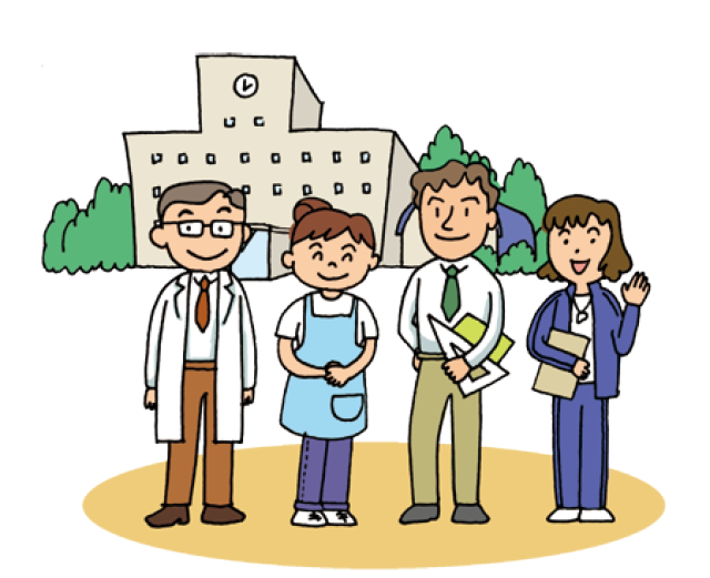 教職員集合イラスト
