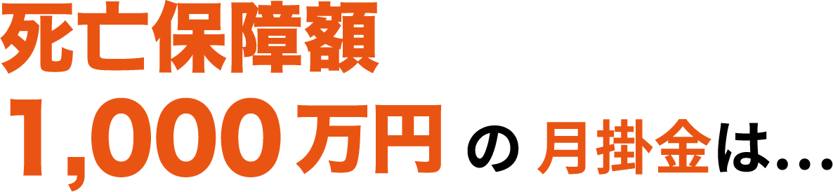 死亡保障1000万円の月掛金は