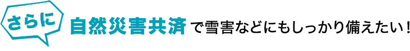 さらに自然災害共済も！